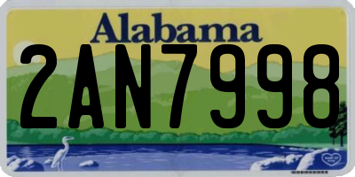 AL license plate 2AN7998