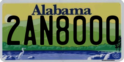 AL license plate 2AN8000