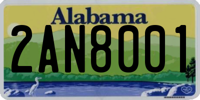 AL license plate 2AN8001