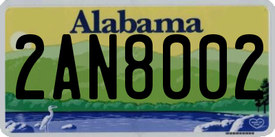 AL license plate 2AN8002