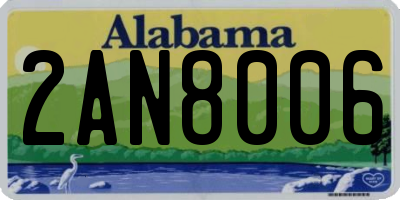 AL license plate 2AN8006