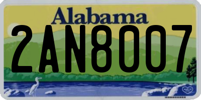 AL license plate 2AN8007