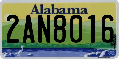 AL license plate 2AN8016