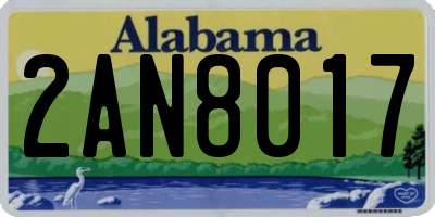 AL license plate 2AN8017