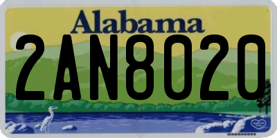 AL license plate 2AN8020