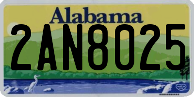 AL license plate 2AN8025
