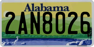 AL license plate 2AN8026
