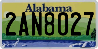 AL license plate 2AN8027