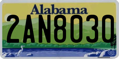AL license plate 2AN8030