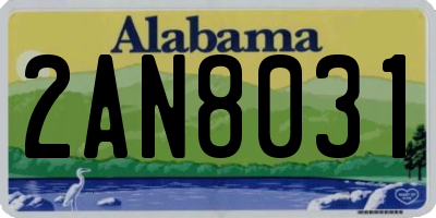 AL license plate 2AN8031