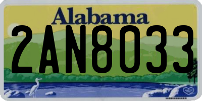 AL license plate 2AN8033