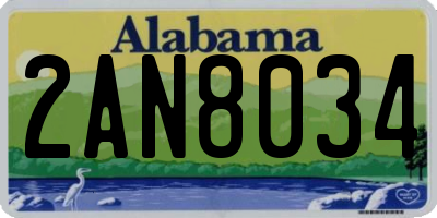 AL license plate 2AN8034