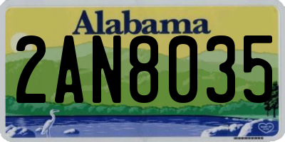 AL license plate 2AN8035