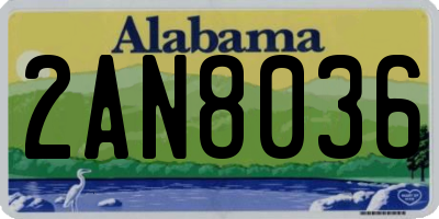 AL license plate 2AN8036