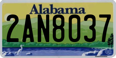 AL license plate 2AN8037
