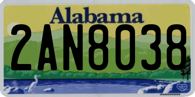 AL license plate 2AN8038