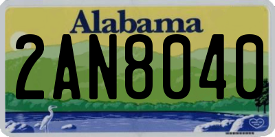 AL license plate 2AN8040