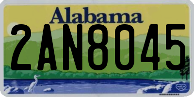 AL license plate 2AN8045