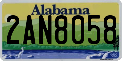 AL license plate 2AN8058