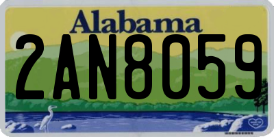 AL license plate 2AN8059