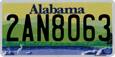 AL license plate 2AN8063