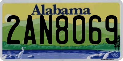AL license plate 2AN8069