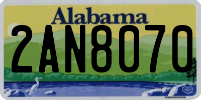 AL license plate 2AN8070