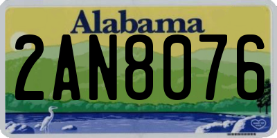 AL license plate 2AN8076