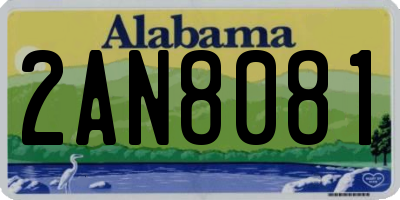 AL license plate 2AN8081