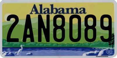 AL license plate 2AN8089