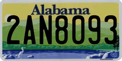 AL license plate 2AN8093