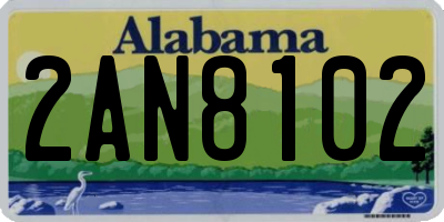 AL license plate 2AN8102