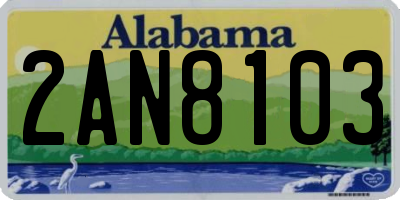 AL license plate 2AN8103