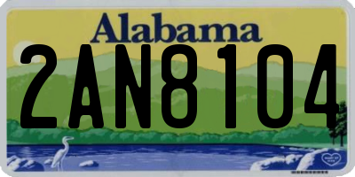 AL license plate 2AN8104