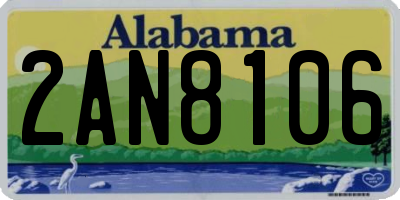 AL license plate 2AN8106