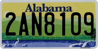 AL license plate 2AN8109