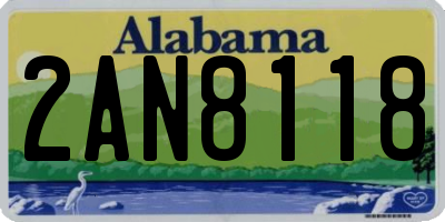 AL license plate 2AN8118