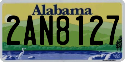 AL license plate 2AN8127