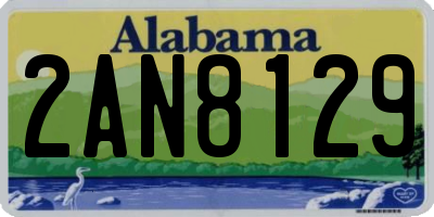 AL license plate 2AN8129