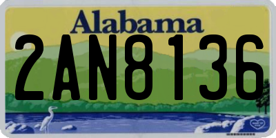 AL license plate 2AN8136