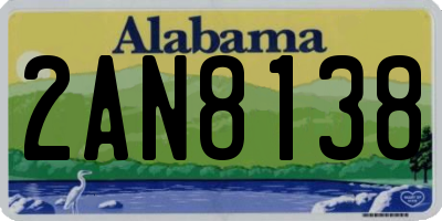 AL license plate 2AN8138