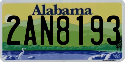 AL license plate 2AN8193