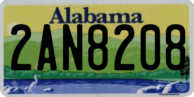 AL license plate 2AN8208