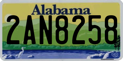 AL license plate 2AN8258