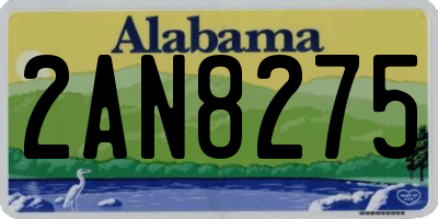 AL license plate 2AN8275