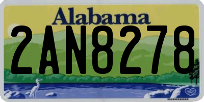 AL license plate 2AN8278