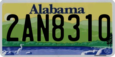 AL license plate 2AN8310