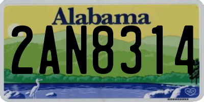 AL license plate 2AN8314
