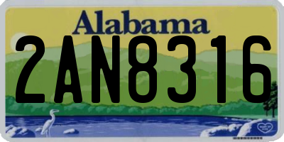 AL license plate 2AN8316