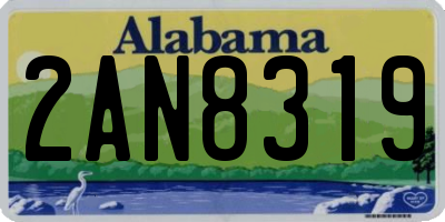 AL license plate 2AN8319